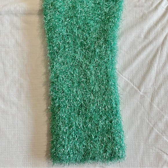 Sies Marjan Luxury Tinsel Sweater Metallic Fuzzy Sea Foam Crew Neck - Picture 6 of 16